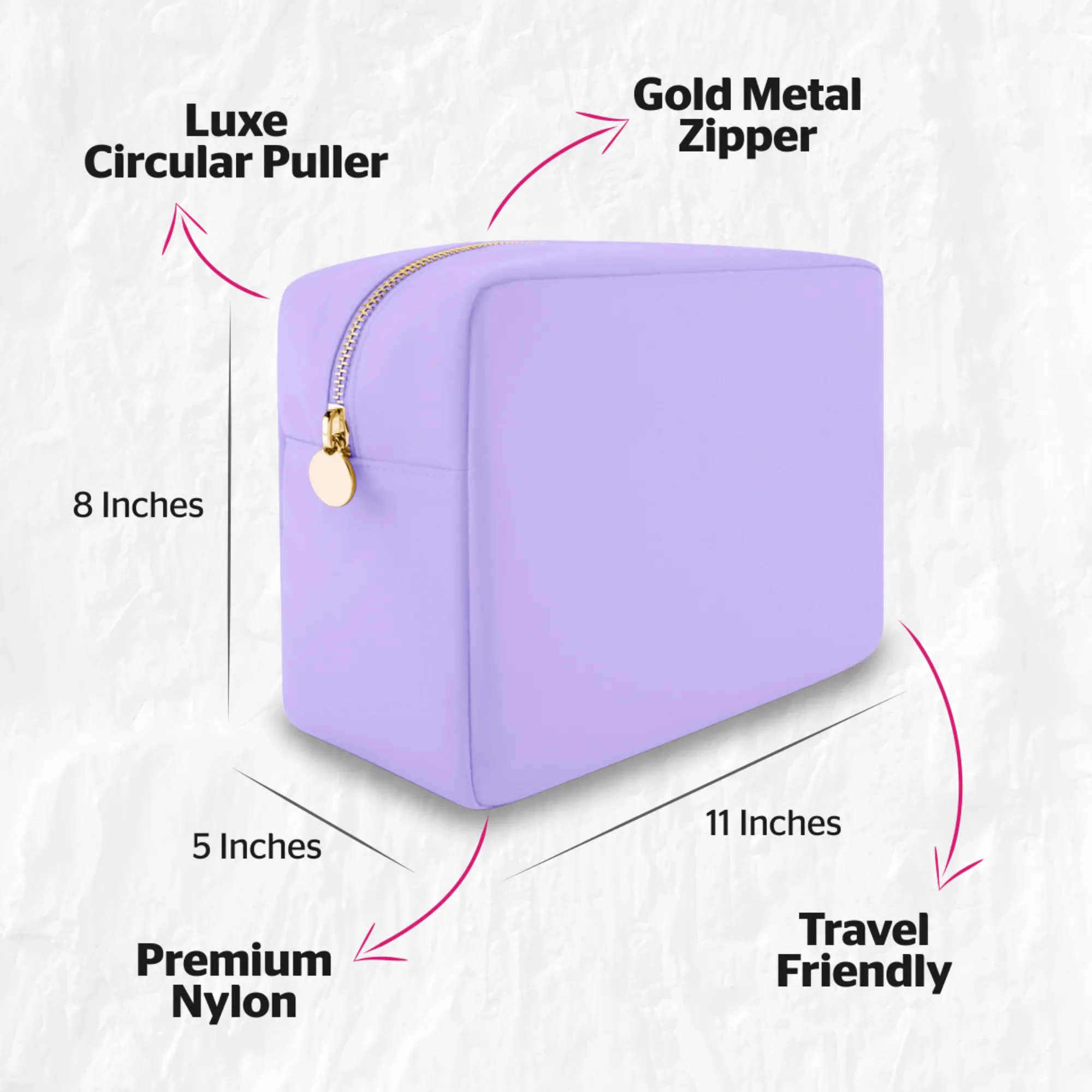 Large Makeup Bag Purple - Travel Toiletry Bag For Women