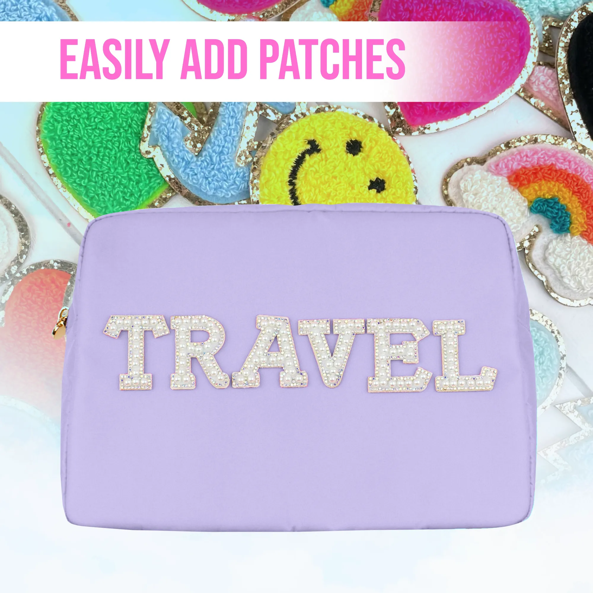 Large Makeup Bag Purple - Travel Toiletry Bag For Women