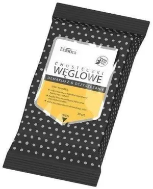 L'BIOTICA Charcoal wipes Make-up Removal and Cleansing x 30 pcs