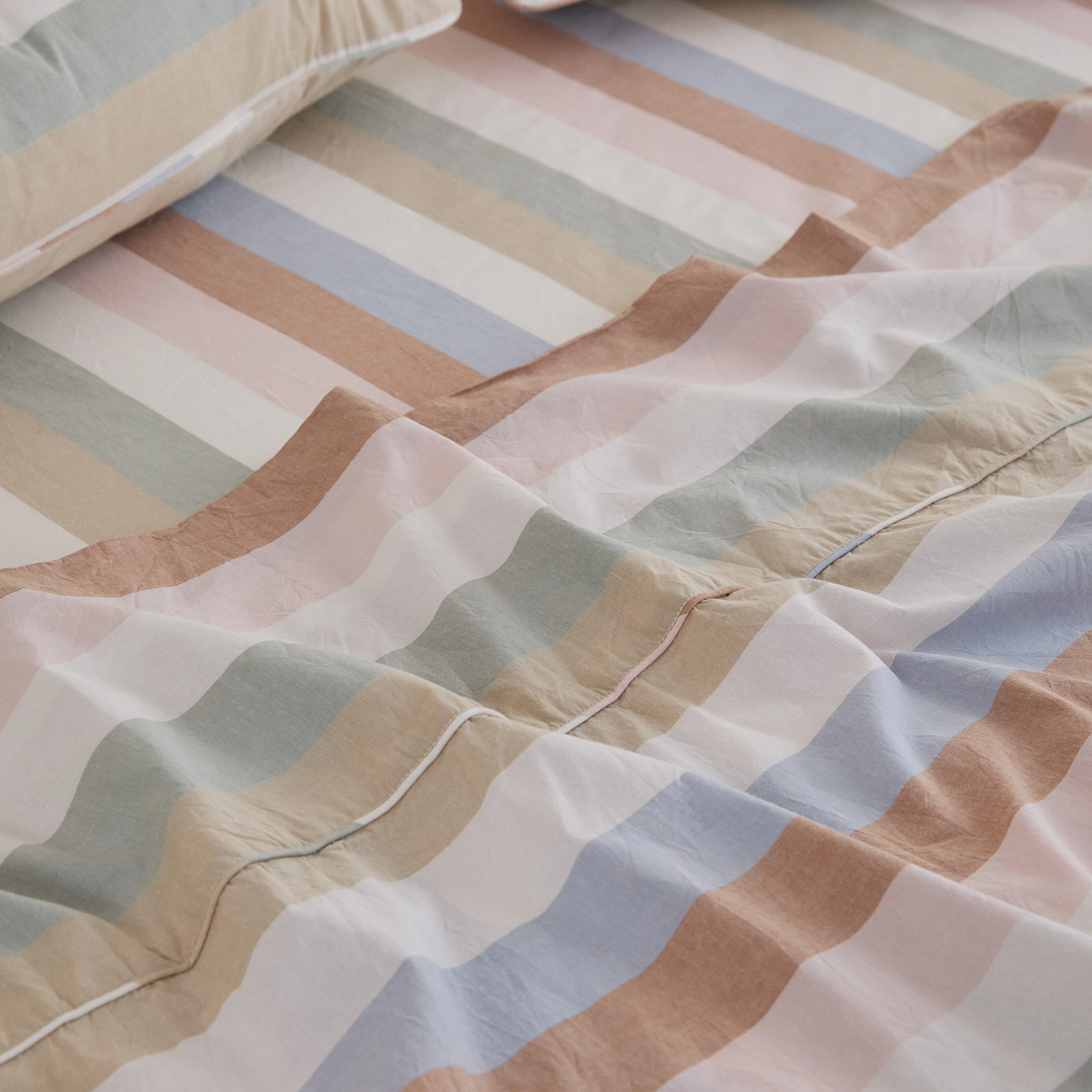 Leo Washed Cotton - Sunny Stripe Kids Bed Sheets
