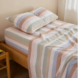 Leo Washed Cotton - Sunny Stripe Kids Bed Sheets