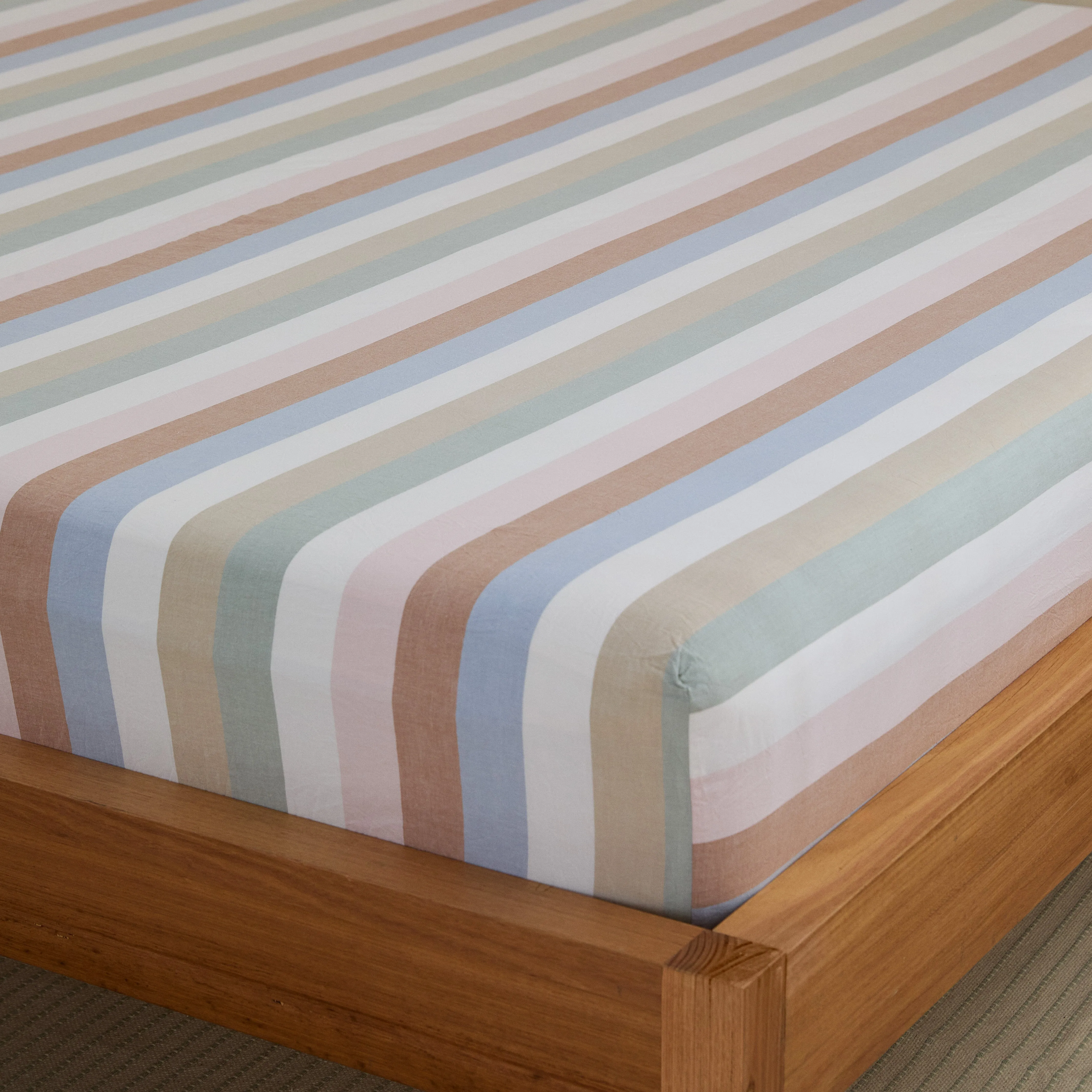Leo Washed Cotton - Sunny Stripe Kids Bed Sheets