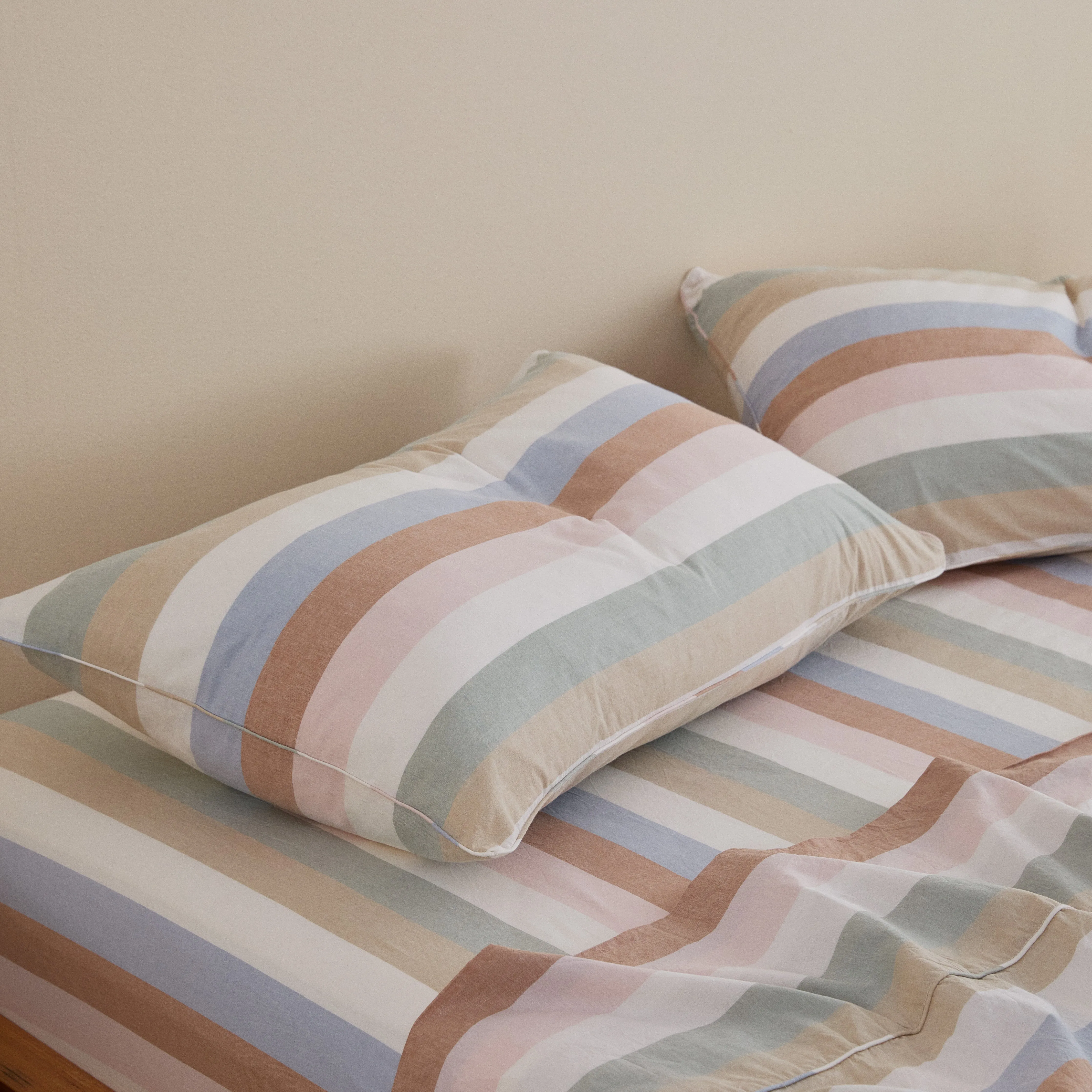 Leo Washed Cotton - Sunny Stripe Kids Pillowcases