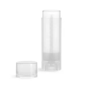 Lip Balm Tube w/ Cap - Clear - Oval Set - Standard Size .15oz
