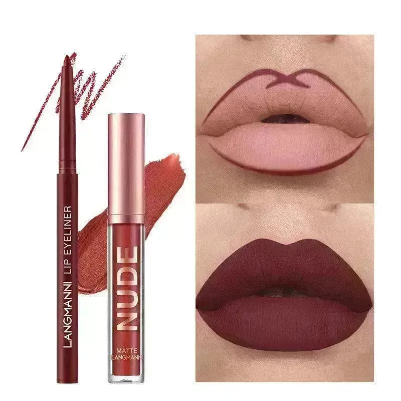 Lip Liner And Lipstick Makeup 12 Pcs Set 6 Matte Lipstick 6 Lip Liner Pens Waterproof Long Lasting Matte Lipstick Beauty Cosmetics Makeup Gift For Girls Lipstick Set