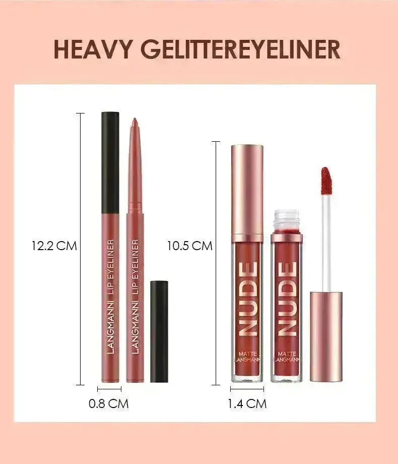 Lip Liner And Lipstick Makeup 12 Pcs Set 6 Matte Lipstick 6 Lip Liner Pens Waterproof Long Lasting Matte Lipstick Beauty Cosmetics Makeup Gift For Girls Lipstick Set