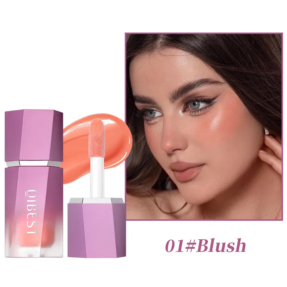 Liquid Blush Stick with Cushion: Natural Liquid Contouring for Face, Blusher Pigment, Long-lasting Cheek Tint, Cream Blush Makeup