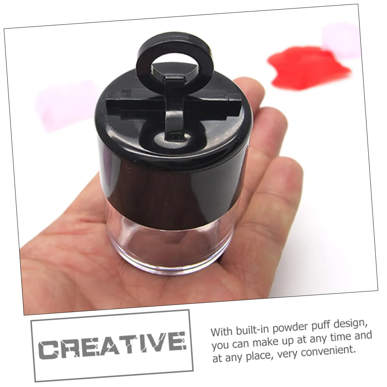 Loose Powder Container Set 2pcs Portable Makeup Puff Cases with Built-in Puff for Travel Daily Use