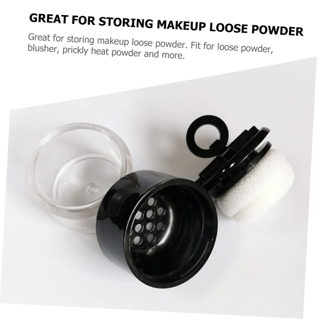 Loose Powder Container Set 2pcs Portable Makeup Puff Cases with Built-in Puff for Travel Daily Use