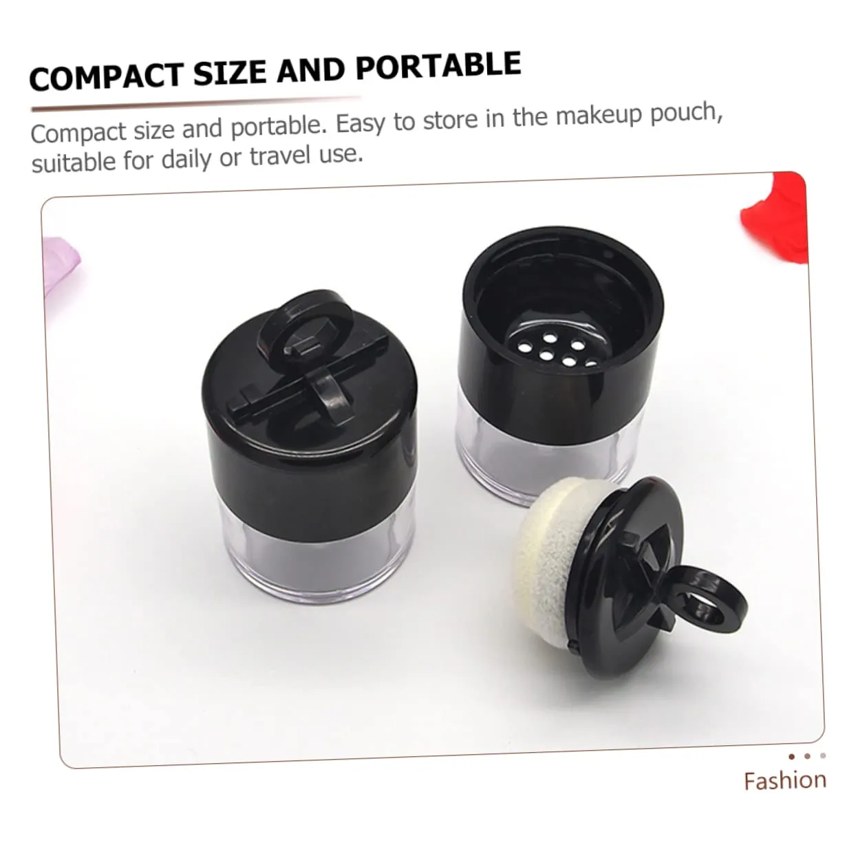 Loose Powder Container Set 2pcs Portable Makeup Puff Cases with Built-in Puff for Travel Daily Use