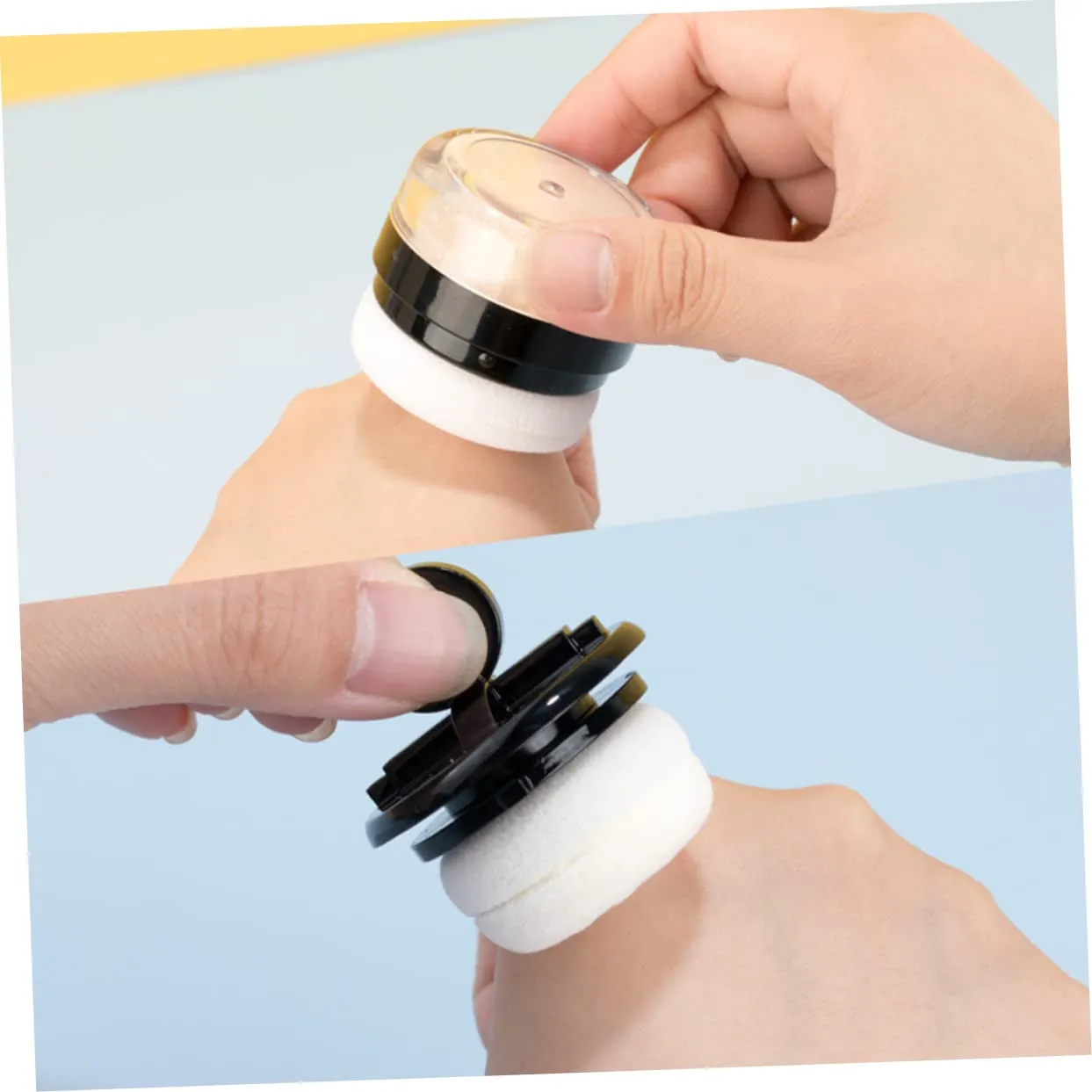 Loose Powder Container Set 2pcs Portable Makeup Puff Cases with Built-in Puff for Travel Daily Use