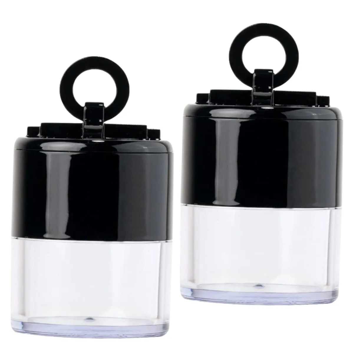Loose Powder Container Set 2pcs Portable Makeup Puff Cases with Built-in Puff for Travel Daily Use