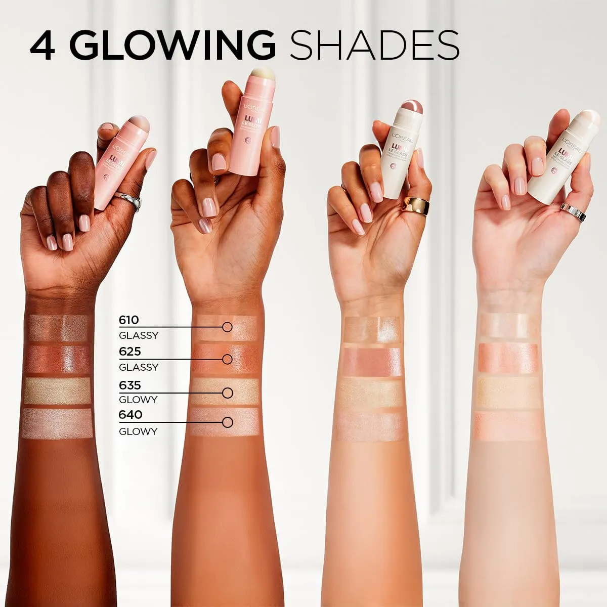 L'Oréal Paris Lumi Le Glow Highlighter Stick, Lightweight Multi-Use Glow, Buildable Shimmer, Illuminator, 635 Glowy Golden Couture, 6.5g