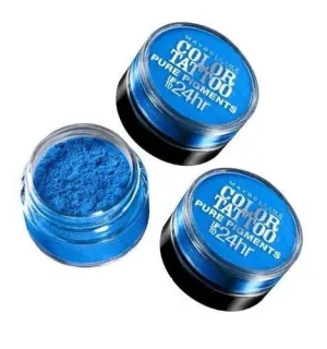 Lot of 3 - Maybelline Color Tattoo Pure Pigments Eye Shadow #10 Brash Blue