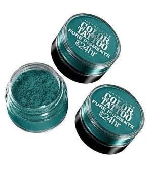 Lot Of 3 Maybelline Color Tattoo Pure Pigments Eye Shadow #5 Never Fade Jade