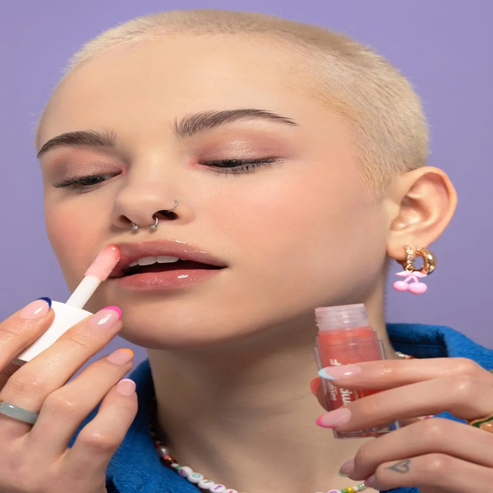 Lottie London Plumped AF, Sheer Plumping Lip Gloss, Peach Please, 0.14 fl oz