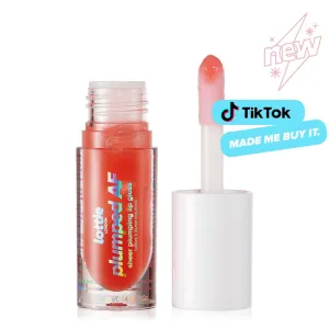 Lottie London Plumped AF, Sheer Plumping Lip Gloss, Peach Please, 0.14 fl oz