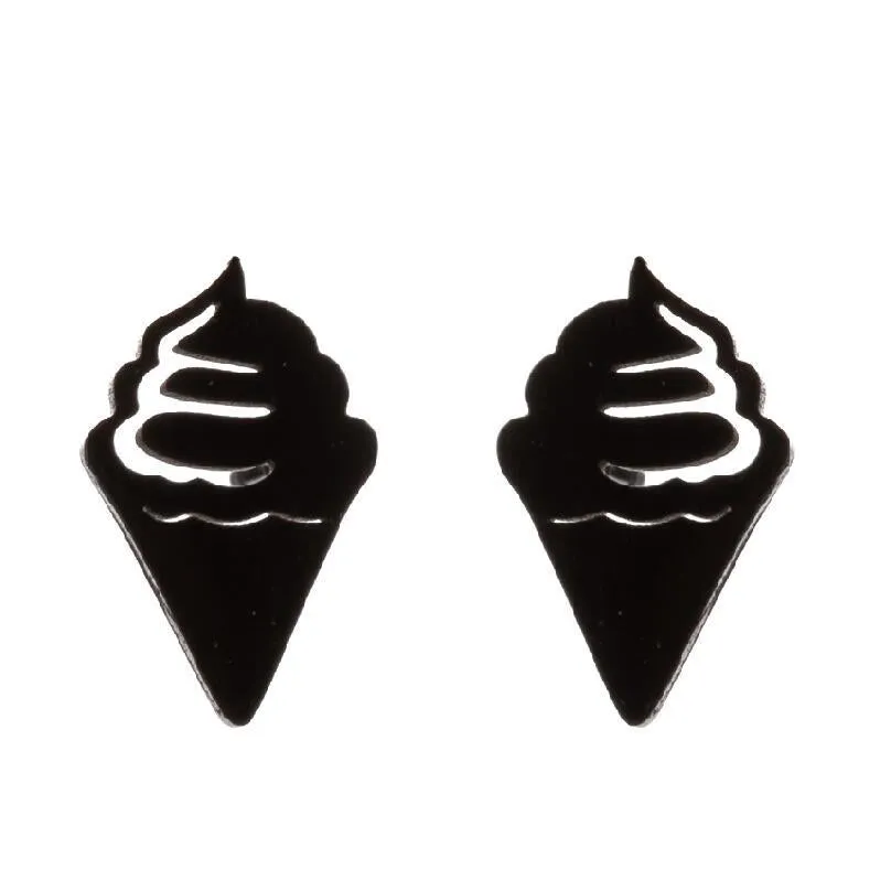 Love Ear Studs Electroplating Star Music Note Simple Geometric Stainless Steel Stud Earrings