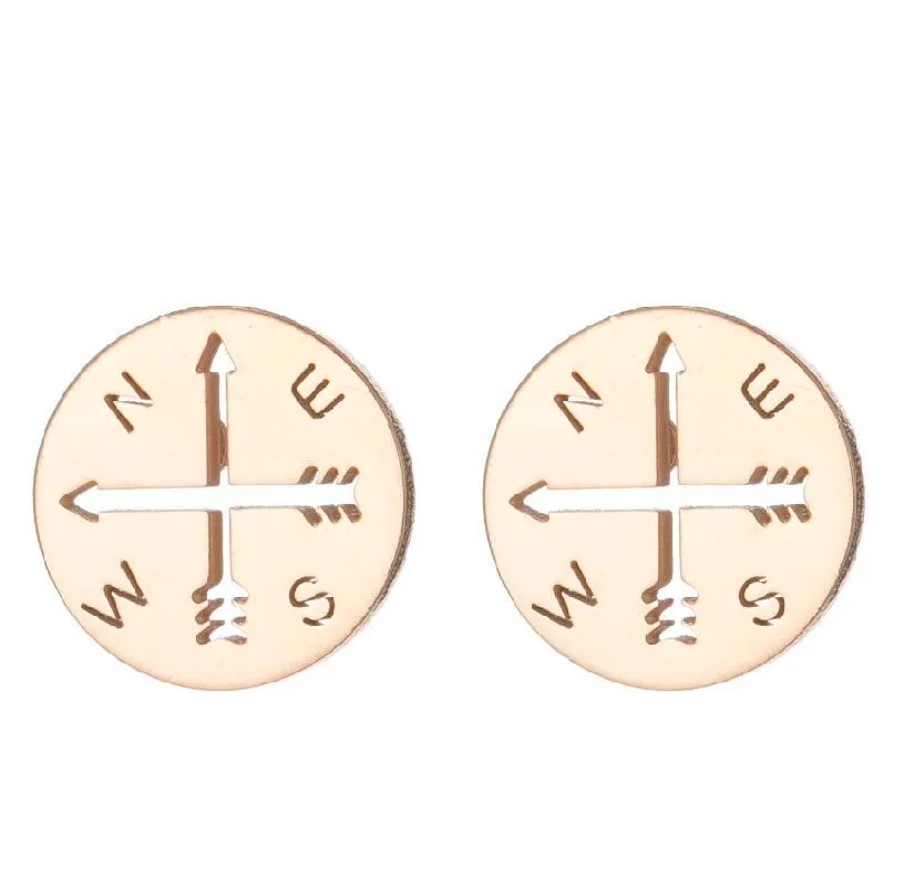 Love Ear Studs Electroplating Star Music Note Simple Geometric Stainless Steel Stud Earrings