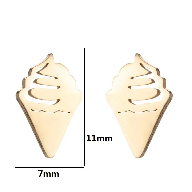 Love Ear Studs Electroplating Star Music Note Simple Geometric Stainless Steel Stud Earrings