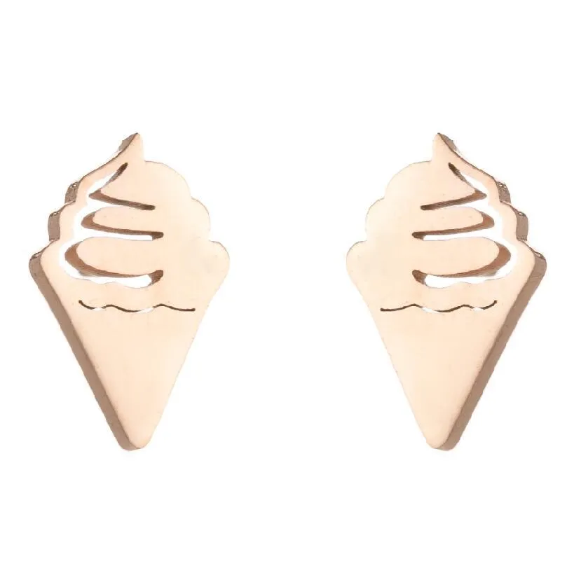 Love Ear Studs Electroplating Star Music Note Simple Geometric Stainless Steel Stud Earrings