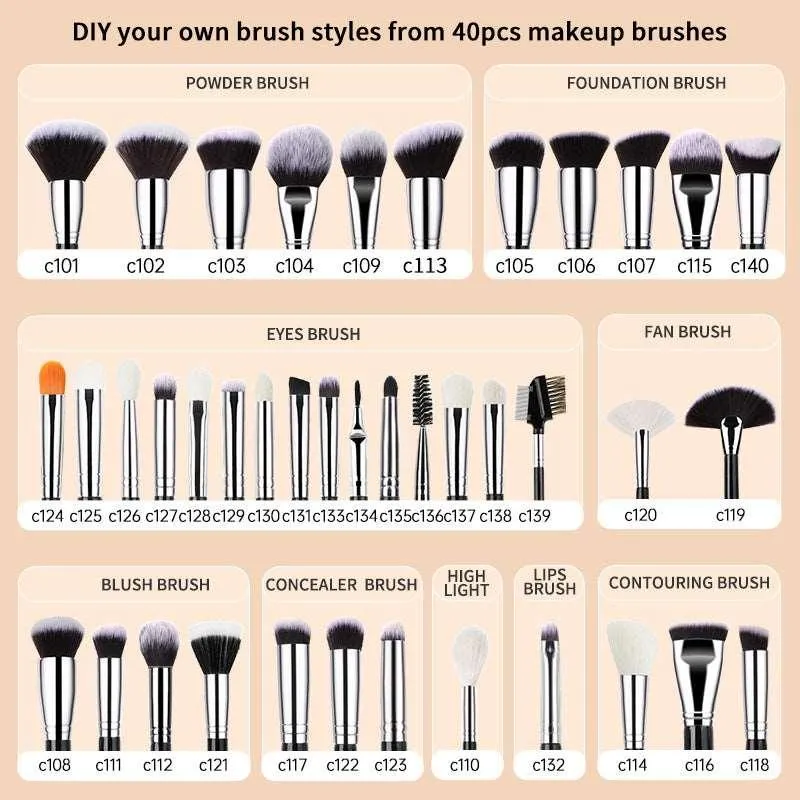 Luxury HMU Makeup Brush Kit for Flawless Beauty Applications