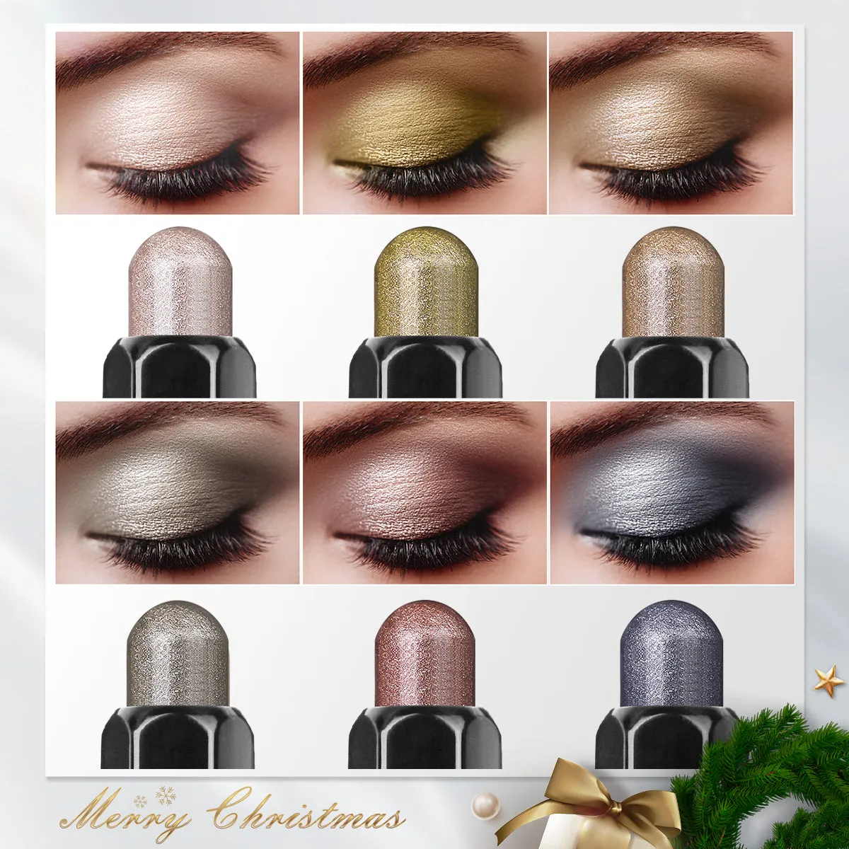 Magic Color Eyeshadow Stick (6pcs)-Neutral Khaki【US ONLY】