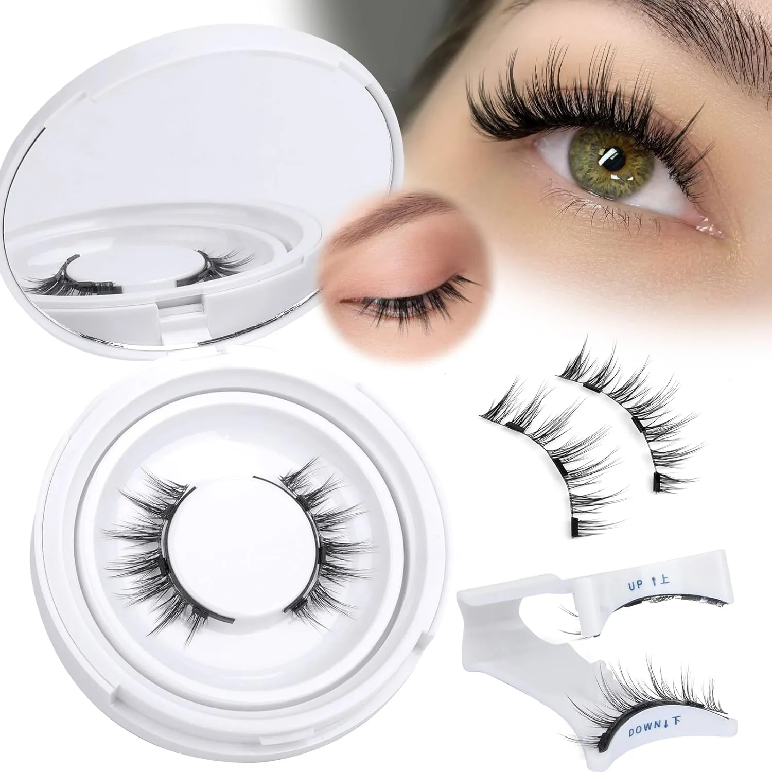 Magnetic Lashes with Applicator No Glue Magnetic False Eyelashes Kit  Wispy Reusable Eyelashes