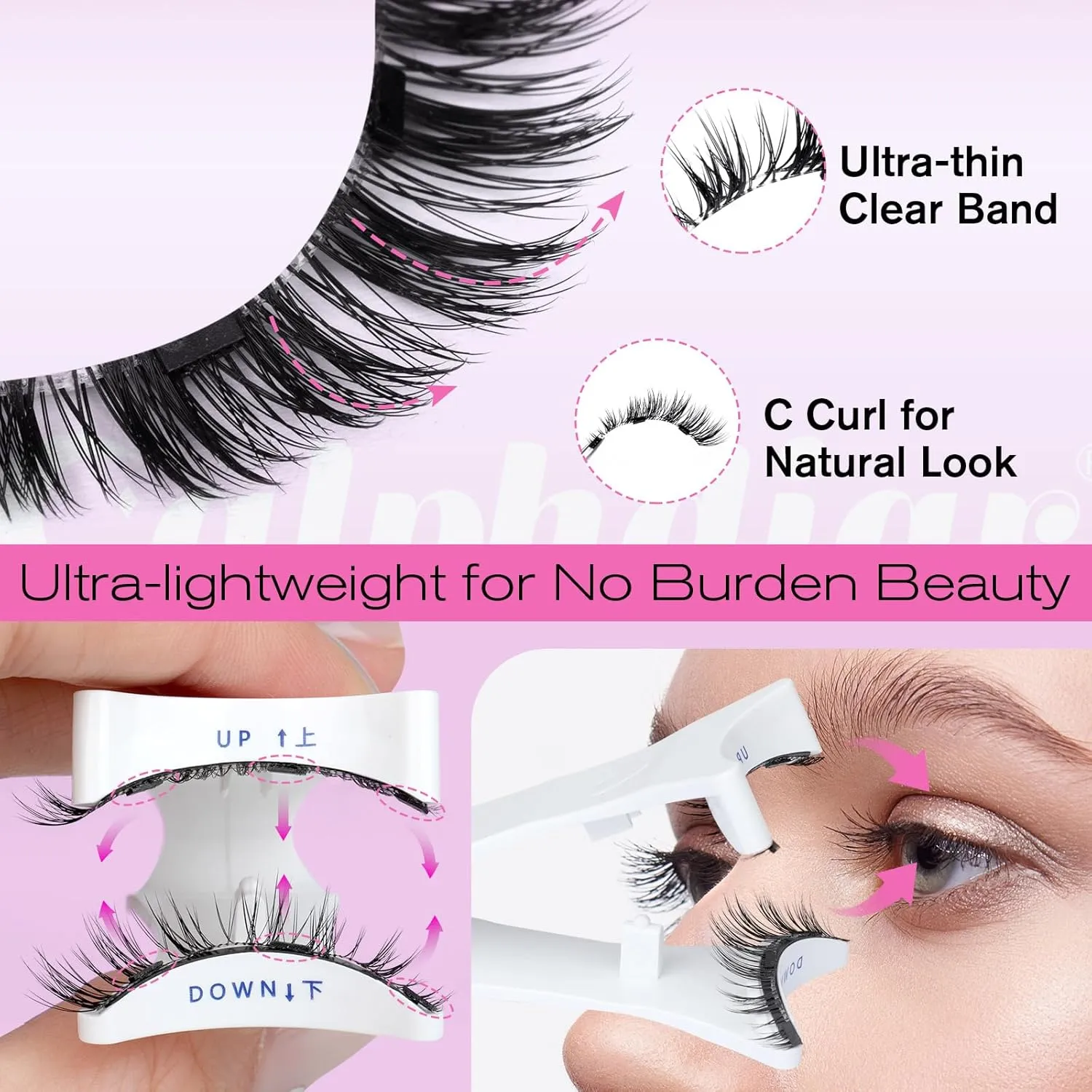 Magnetic Lashes with Applicator No Glue Magnetic False Eyelashes Kit  Wispy Reusable Eyelashes