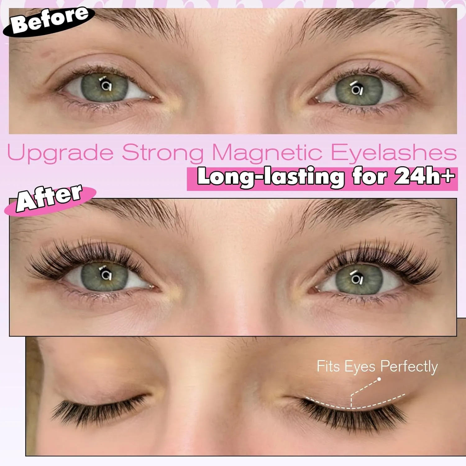 Magnetic Lashes with Applicator No Glue Magnetic False Eyelashes Kit  Wispy Reusable Eyelashes