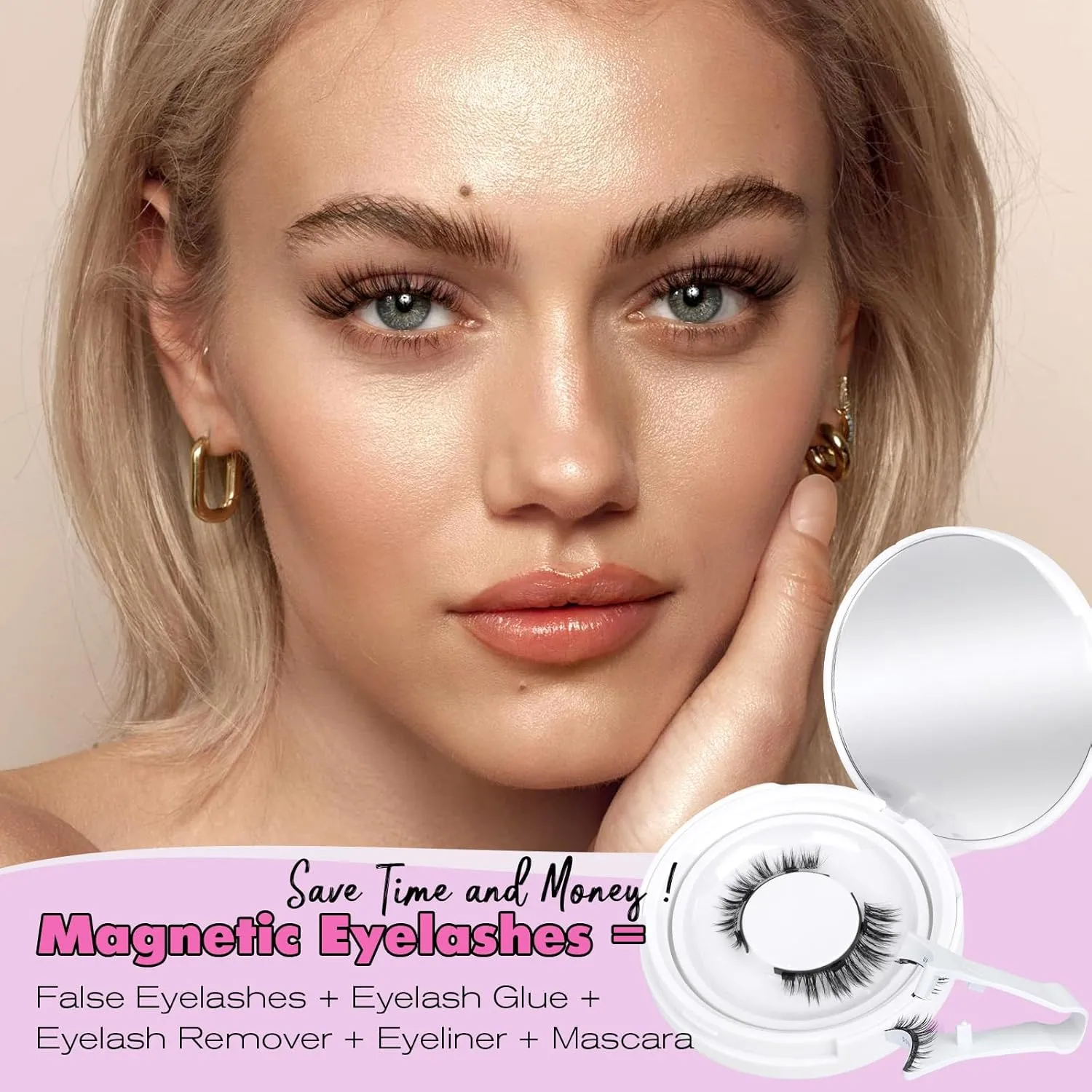Magnetic Lashes with Applicator No Glue Magnetic False Eyelashes Kit  Wispy Reusable Eyelashes