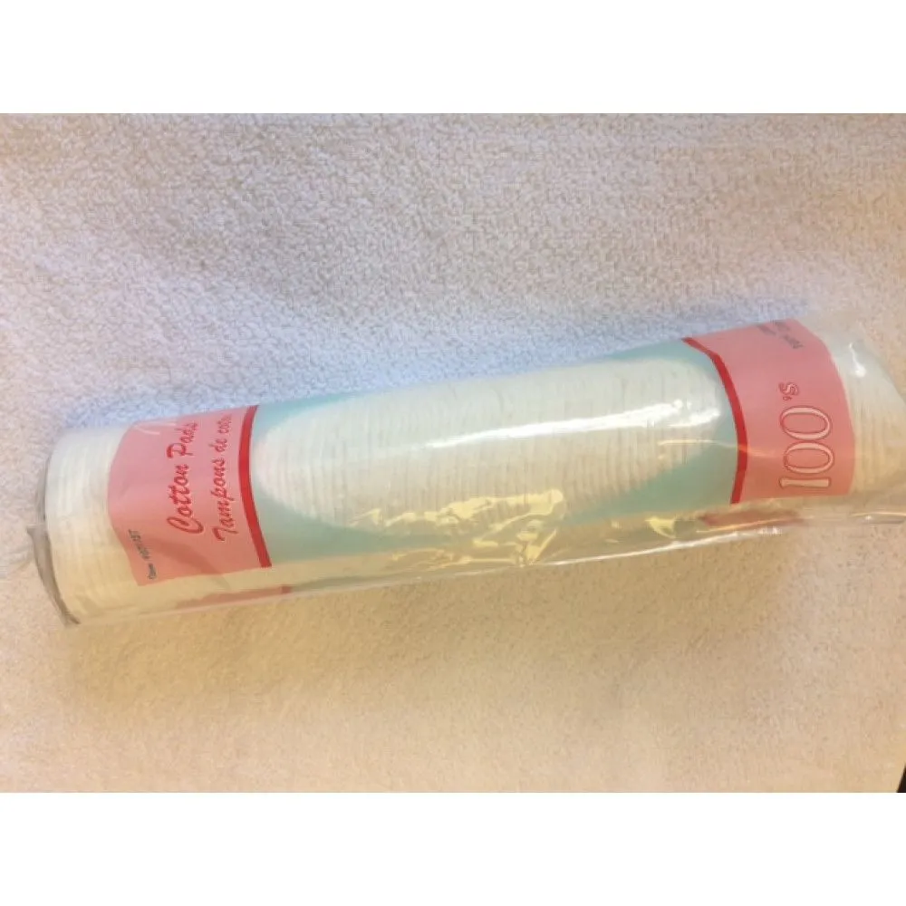 Makeup Remover Cotton Quilted Pads dry round facial cleanser 100's count bag bulk packing 6's/ box