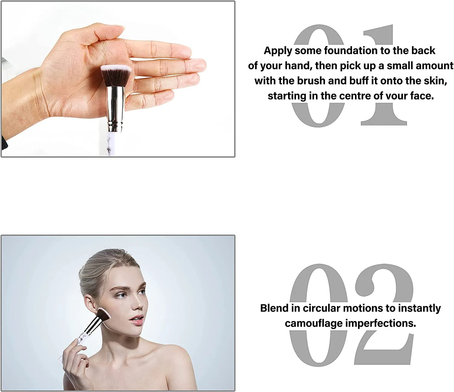 Marble-Foundation Makeup Brush