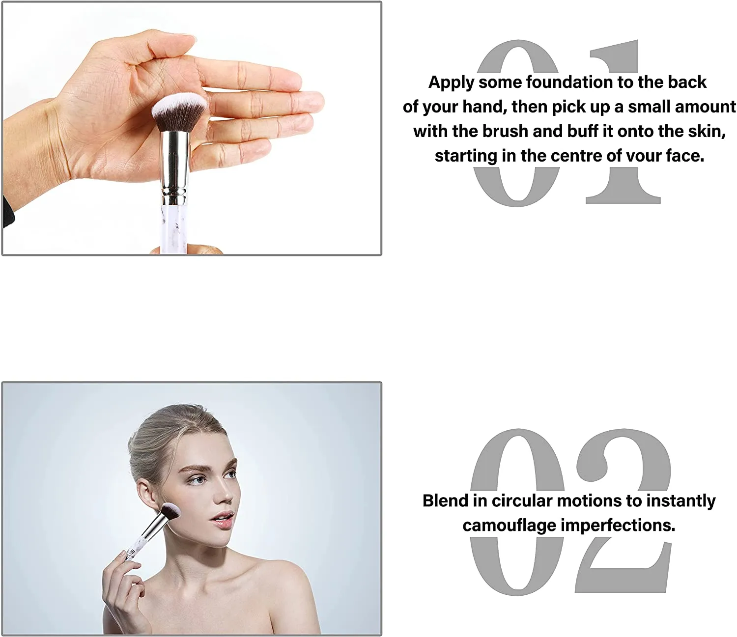 Marble-Foundation Makeup Brush
