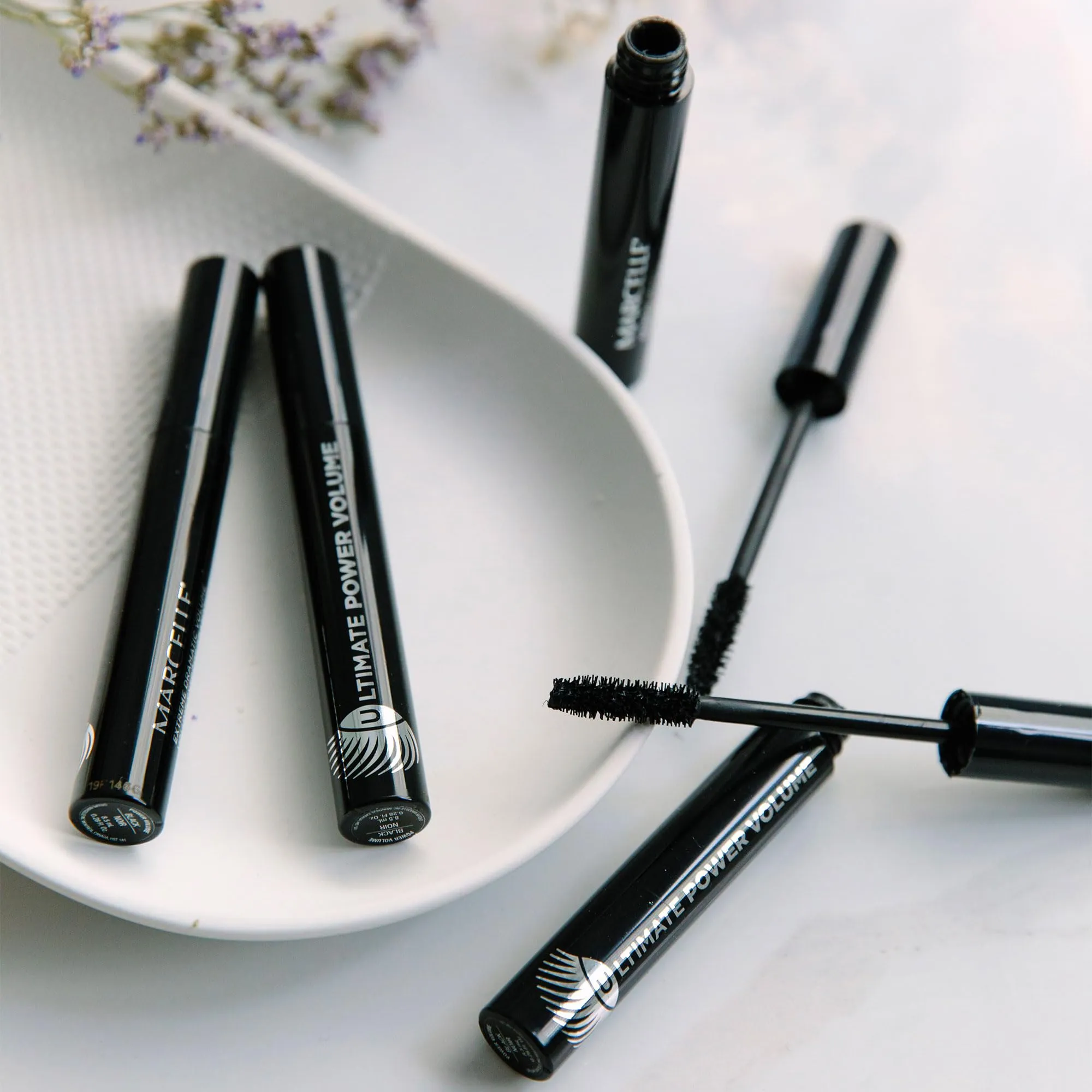 Marcelle Ultimate Power Volume Mascara, Black, Dramatic Volume, with Lash-Conditioning Ingredients, Hypoallergenic, Fragrance-Free, Cruelty-Free, 8.5 mL