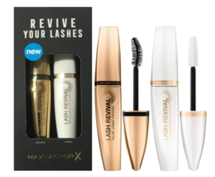 Max Factor REVIVE YOUR LASHES Boxed GIFT SET Contains LASH REVIVAL MASCARA Black   PRIMER (Both full size products)