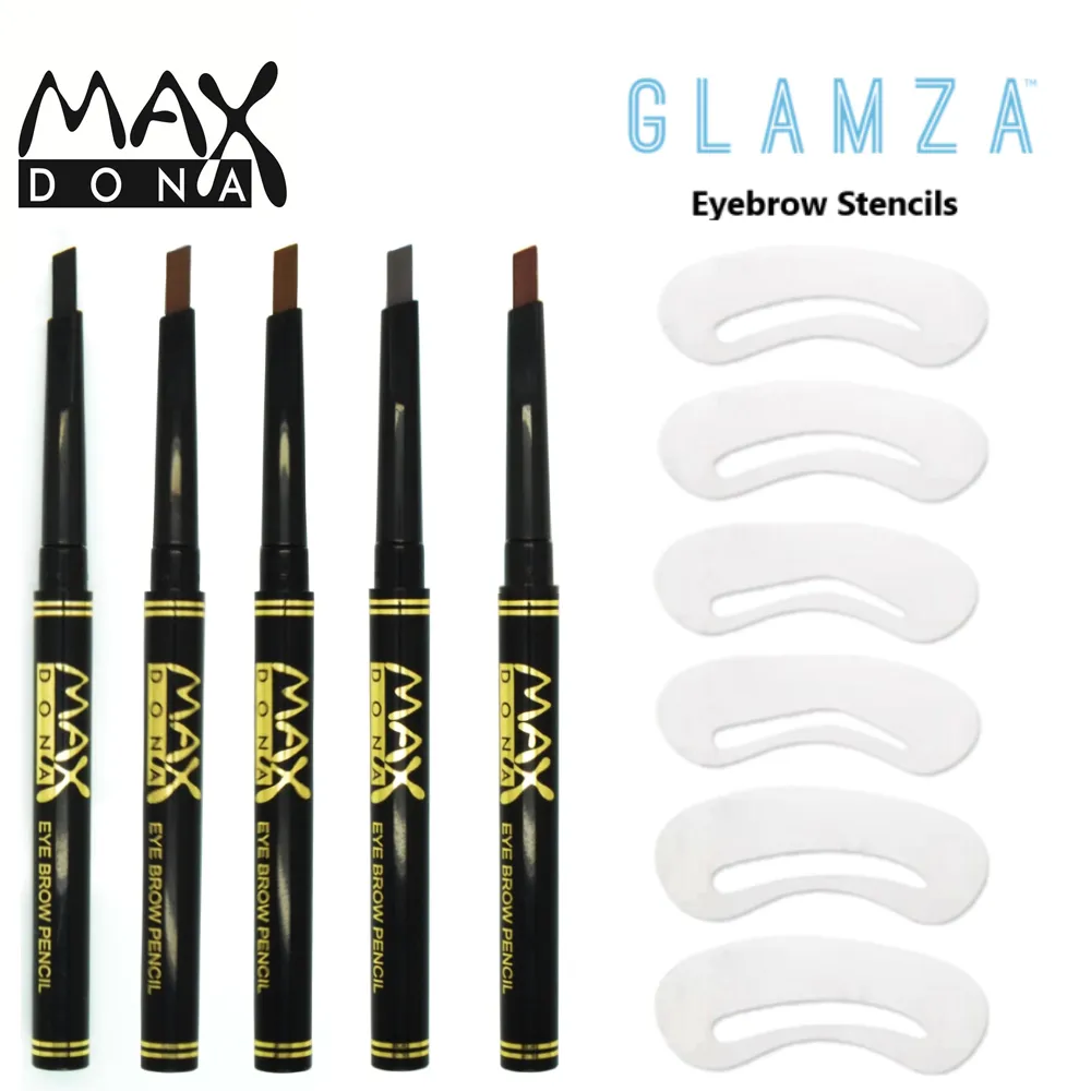 Maxdona Eyebrow Pens & 6 Eyebrow Stencils