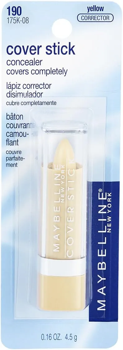 Maybelline New York Cover Stick Corrector Concealer, Yellow Corrects Dark Circles, 0.16 oz.