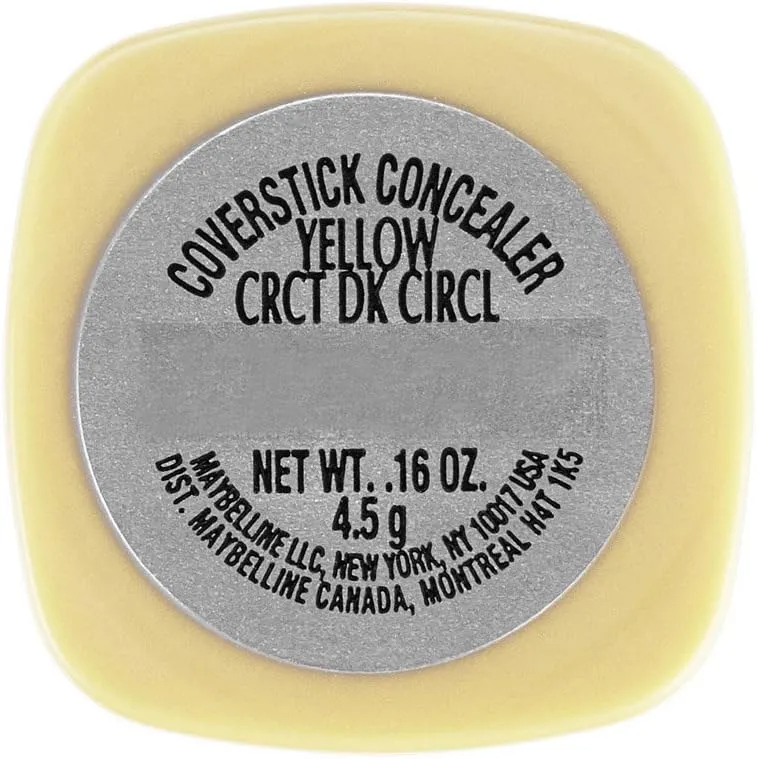 Maybelline New York Cover Stick Corrector Concealer, Yellow Corrects Dark Circles, 0.16 oz.