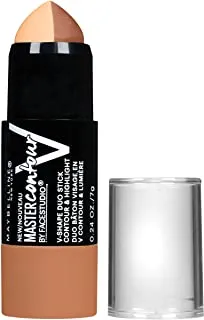 Maybelline New York Makeup Facestudio Master Contour V-Shape Duo Stick, Deep Shade Contour Stick, 0.24 oz