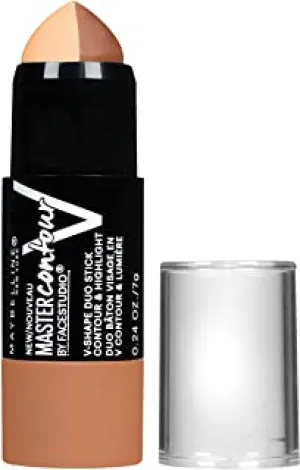 Maybelline New York Makeup Facestudio Master Contour V-Shape Duo Stick, Deep Shade Contour Stick, 0.24 oz