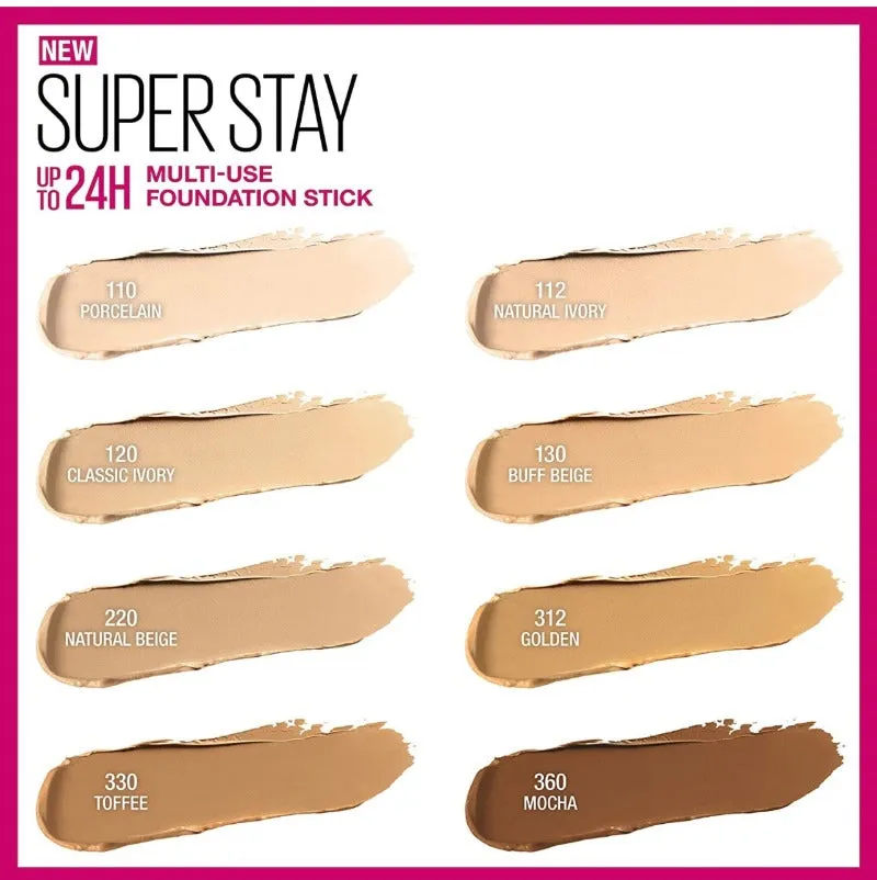 Maybelline Super Stay Foundation Stick For Normal to Oily Skin, Porcelain (110)