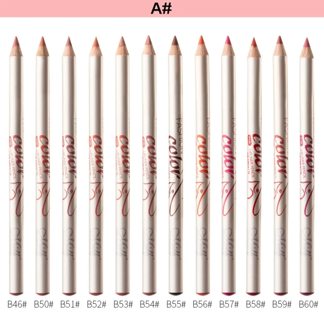 Menow meno P130 lip liner 12 color lip liner matte fog wooden pole set