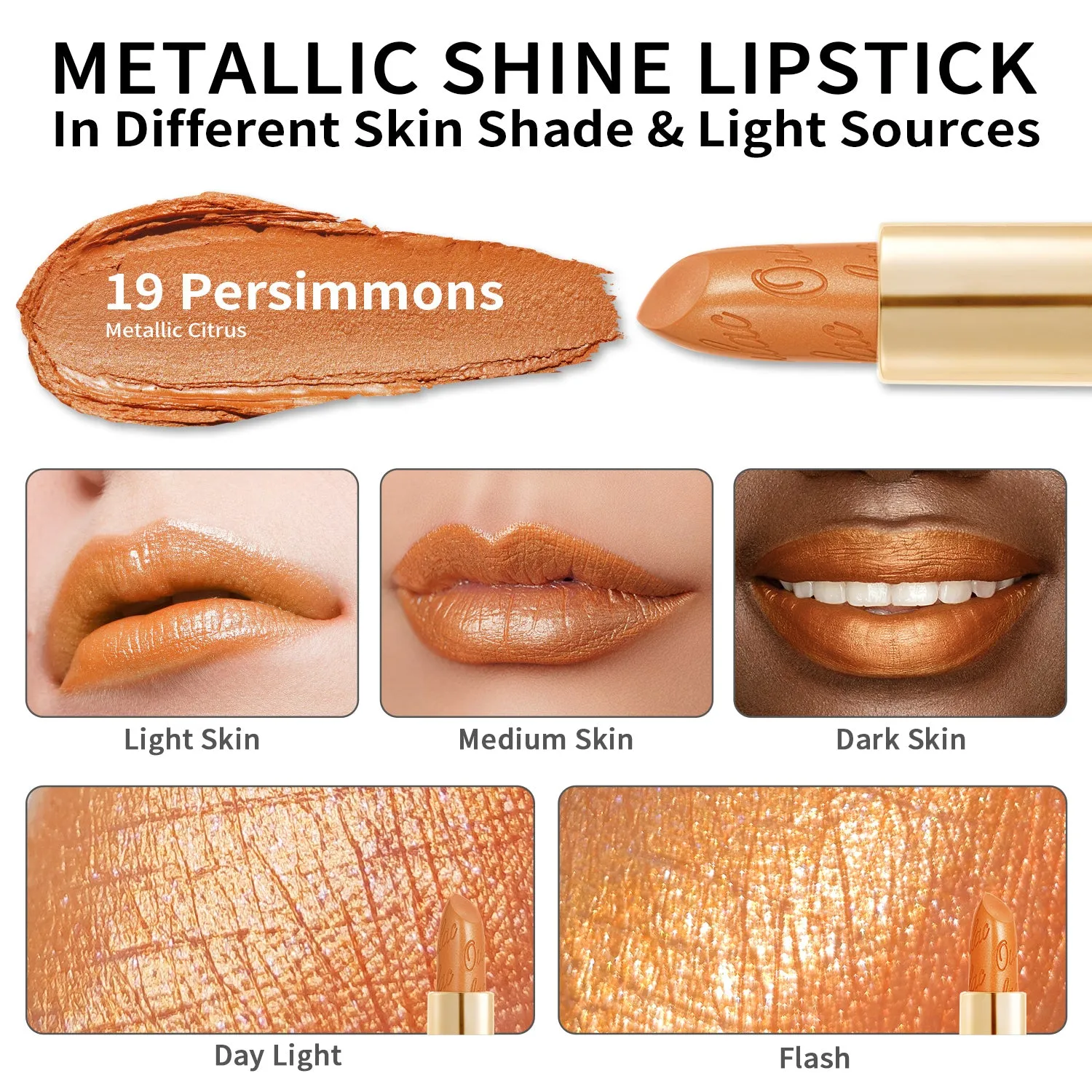 Metallic Shine Lipstick | D19 Persimmons