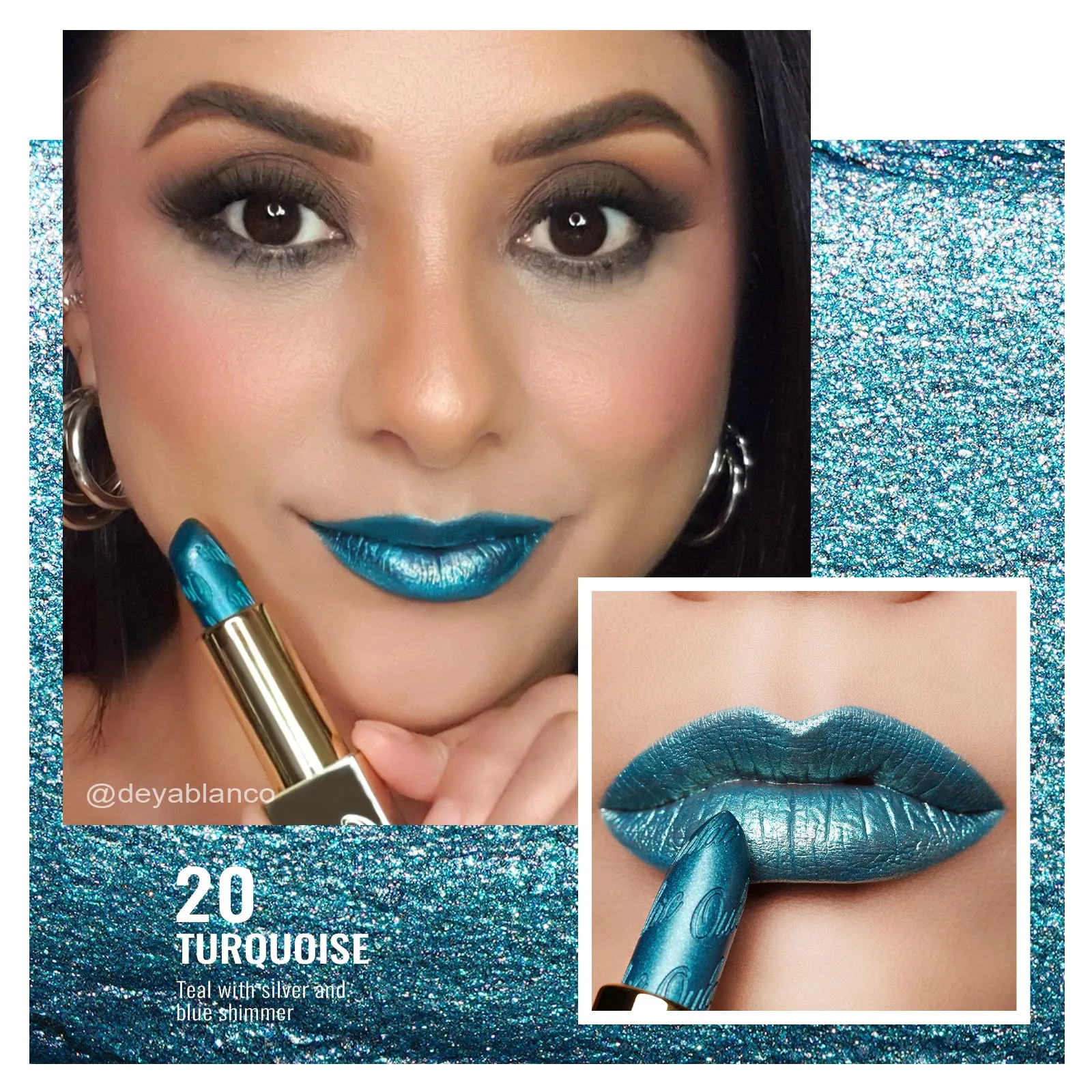 Metallic Shine Lipstick | D20 Turquoise