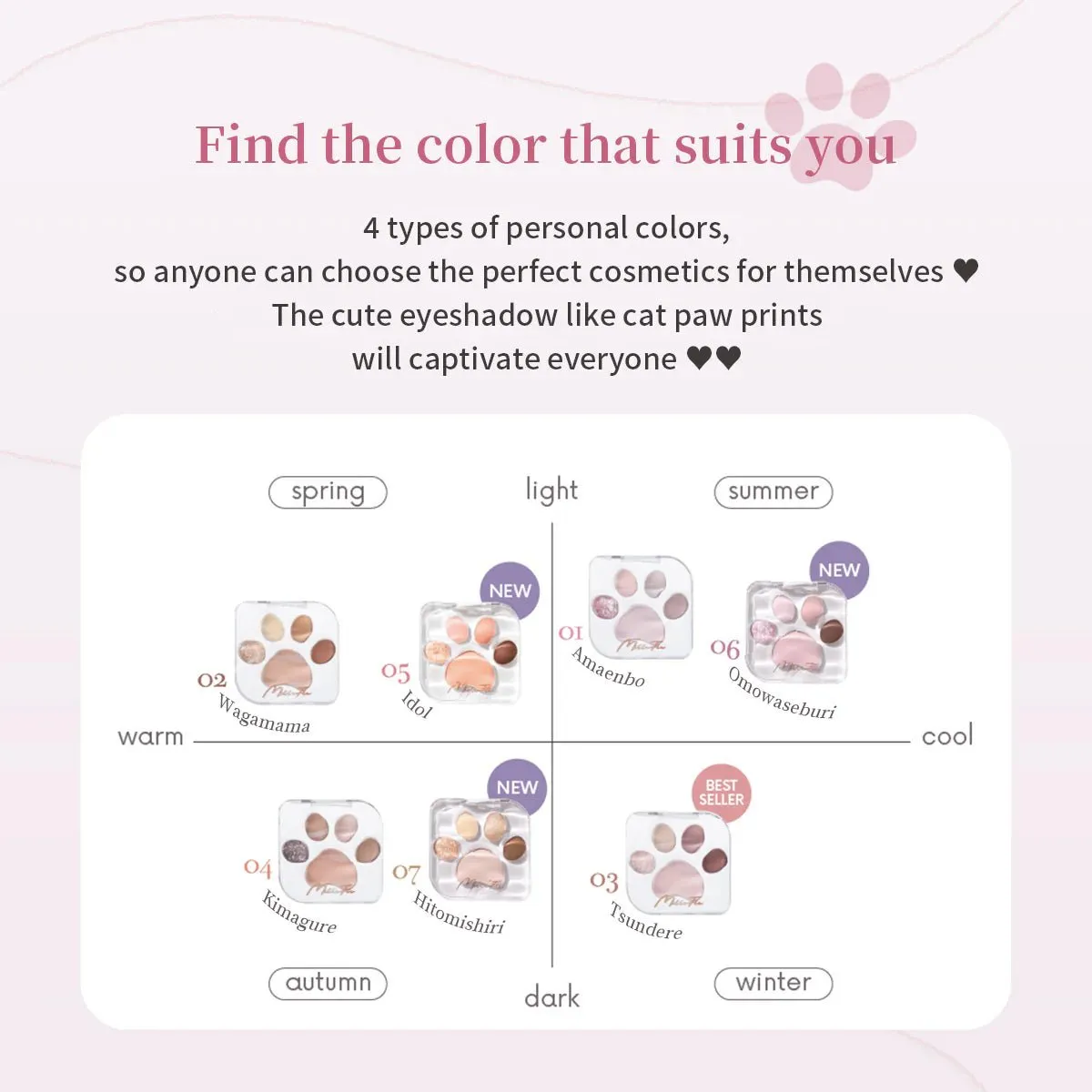 MILLEFEE Meow Paws Eyeshadow Palette - 01 Amaenbo