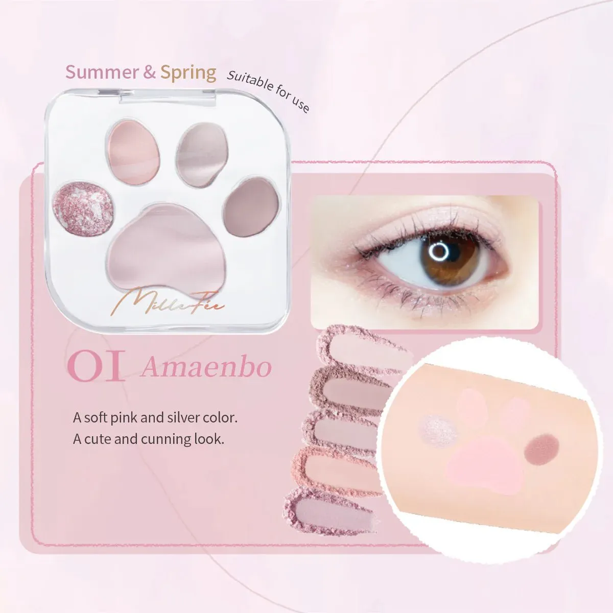 MILLEFEE Meow Paws Eyeshadow Palette - 01 Amaenbo