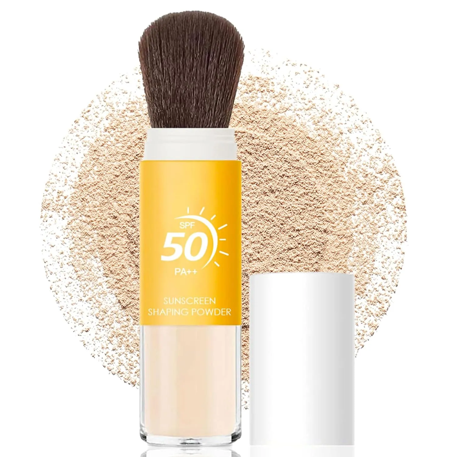 Mineral Sunscreen Setting Powder SPF 50, Sunscreen Powder for Face, Translucent Sunscreen Powder with Sunscreen Brush, Oil Control Natural Matte Finish Loose Powder, Lasting Lightweight Breathable