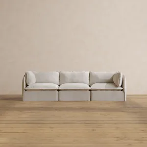 Modular Washable 3-Seater in Powder | Deluxe  Seat | Contour Pillow