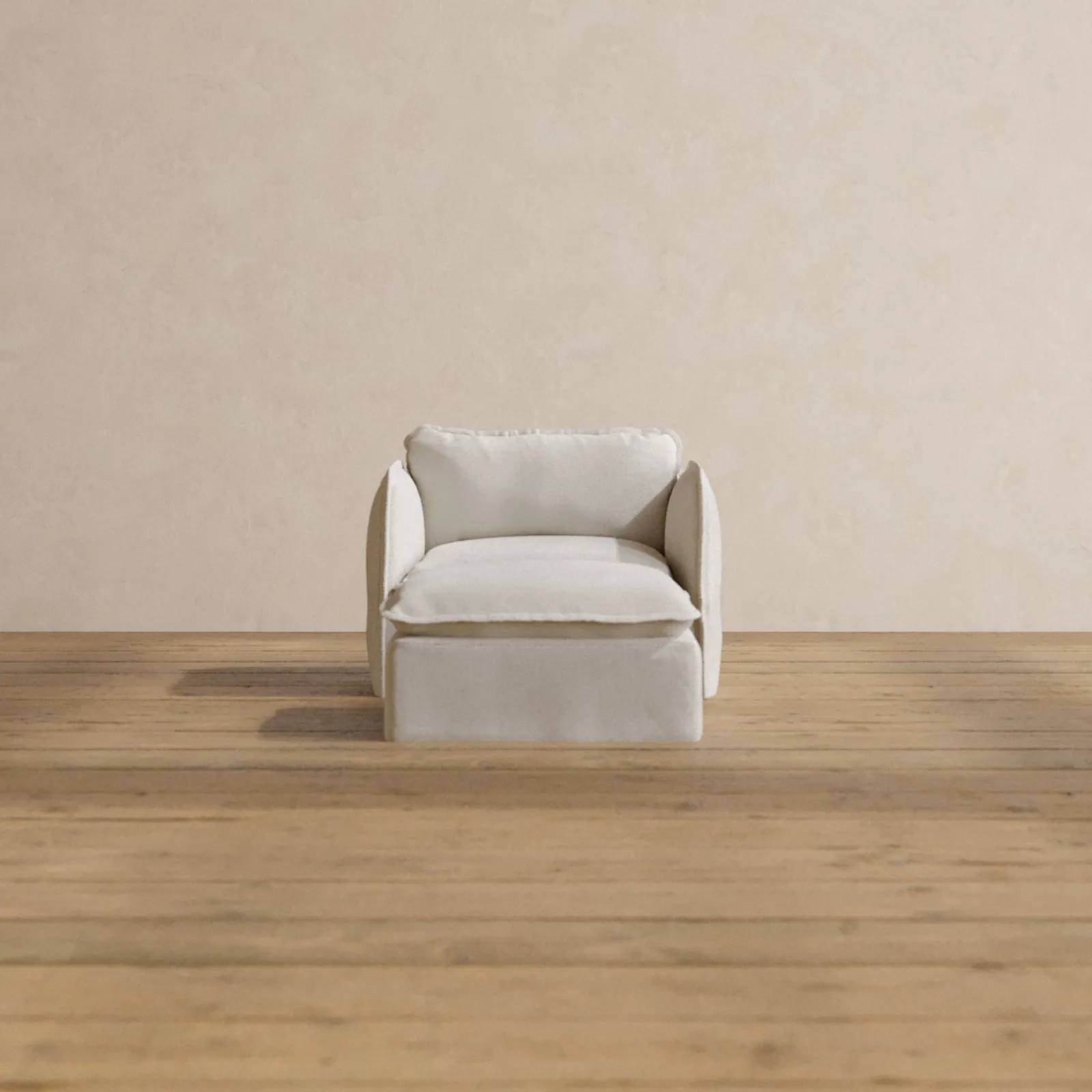Modular Washable Armchair   Ottoman in Powder | Deluxe  Seat | Contour Pillow